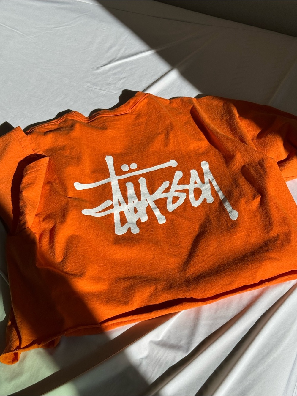 Women Orange Graphic Stussy Tee